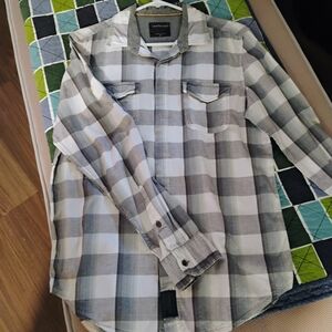 Calvin Klein Men's Gray Plaid Shirt